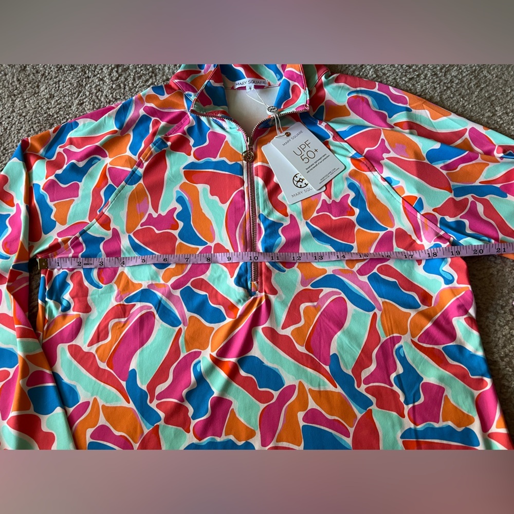 NWT Mary Square Half Zip  UPF 50+Saratoga Cool Waters Blue Athleisure Golf Top L - Picture 8 of 9